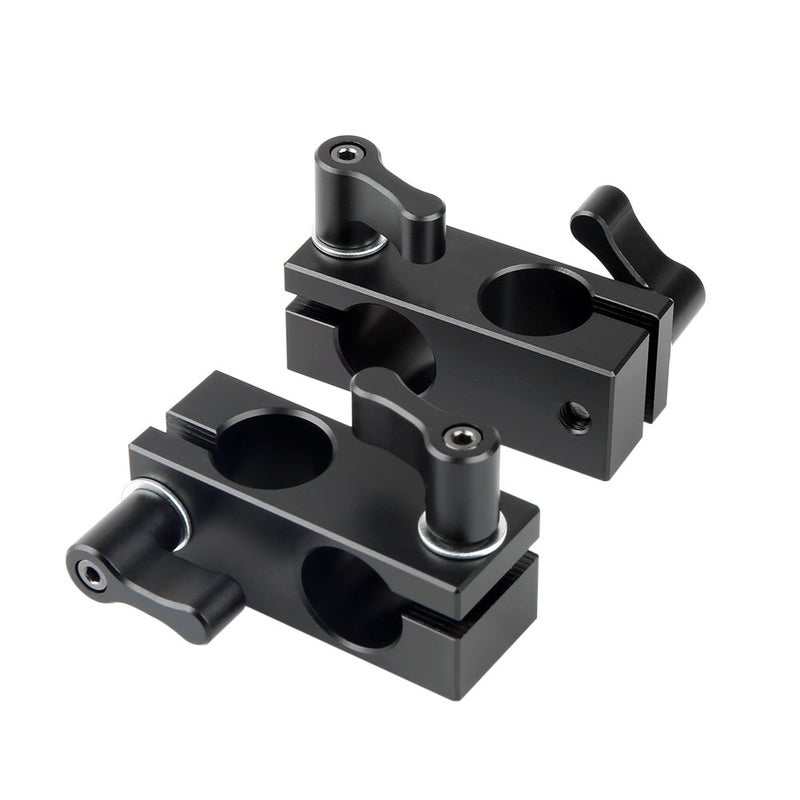 NICEYRIG نيسيريج مشبك قضيب 15 مم بزاوية 90 درجة مع براغي قابلة للتعديل لنظام دعم الكاميرا نظام الكتف نظام الحامل، عبوة من 2 - Image 1